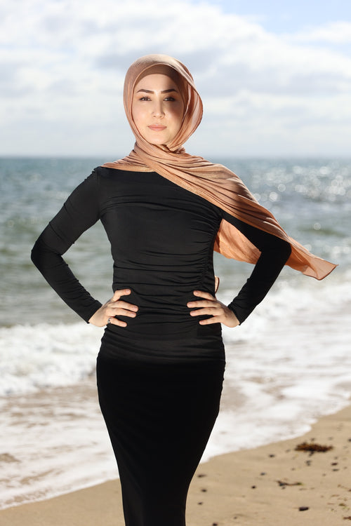 Amber Glow Silk Hijab